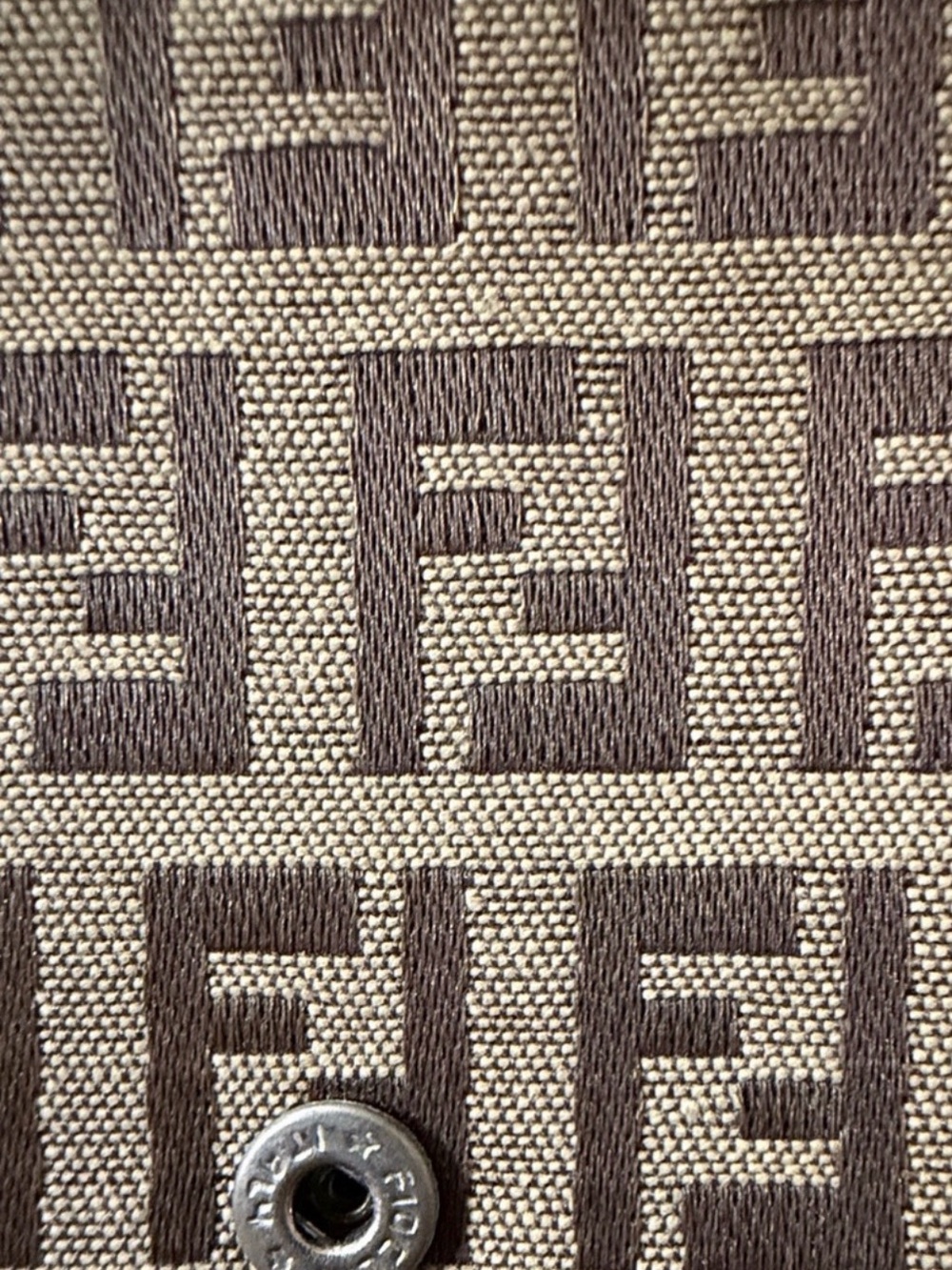 Fendi Zucca Canvas Wallet with Unbranded Gold Chain /COA - Picture 5 of 12